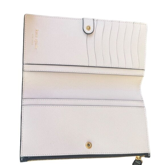 Kate Spade Black Leather Wristlet Wallet With Card Slots & Snap Closure - Picture 6 of 8